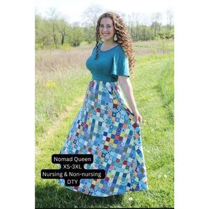 Super Cute Dresses Ringger patchwork Nomad Queen butterfly maxi dress